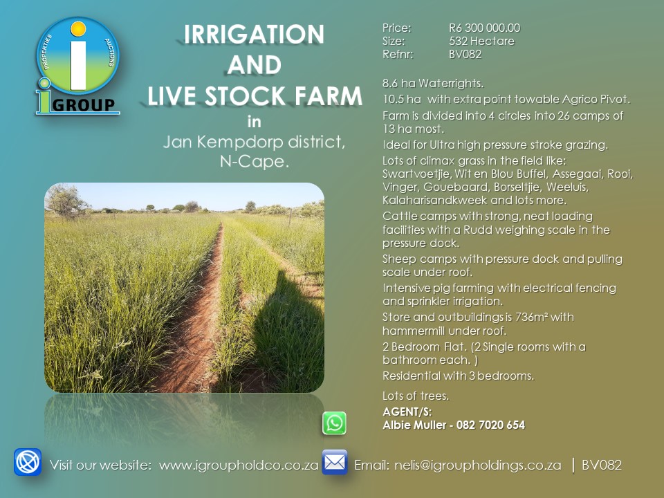 BV082 – IRRIGATION AND LIVE STOCK FARM